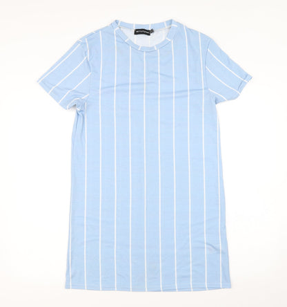 PRETTYLITTLETHING Womens Blue Striped  Slip Dress  Size 6