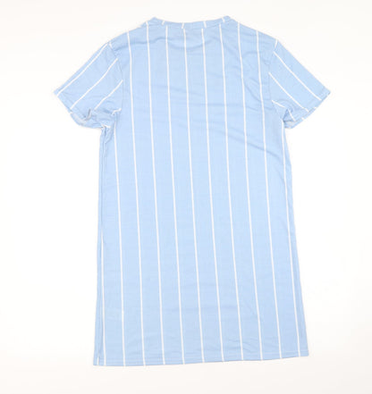 PRETTYLITTLETHING Womens Blue Striped  Slip Dress  Size 6