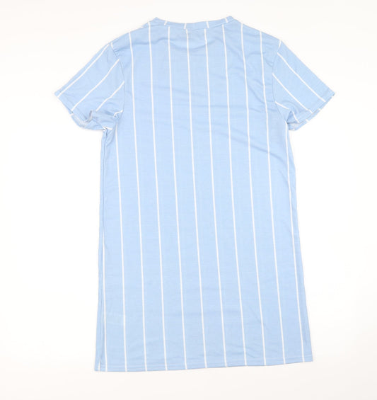 PRETTYLITTLETHING Womens Blue Striped  Slip Dress  Size 6