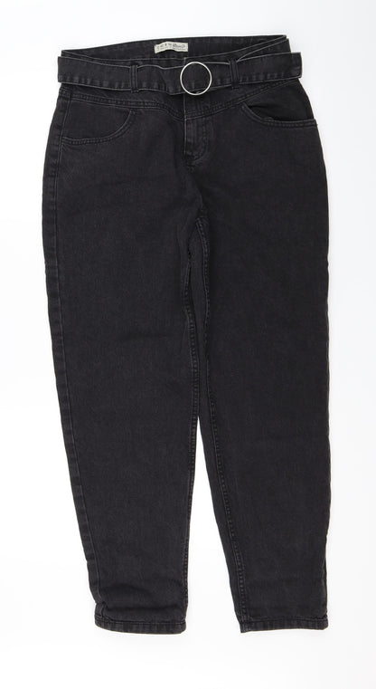 Womens UK Size 12 Denim Regular Fit Straight Black Jeans