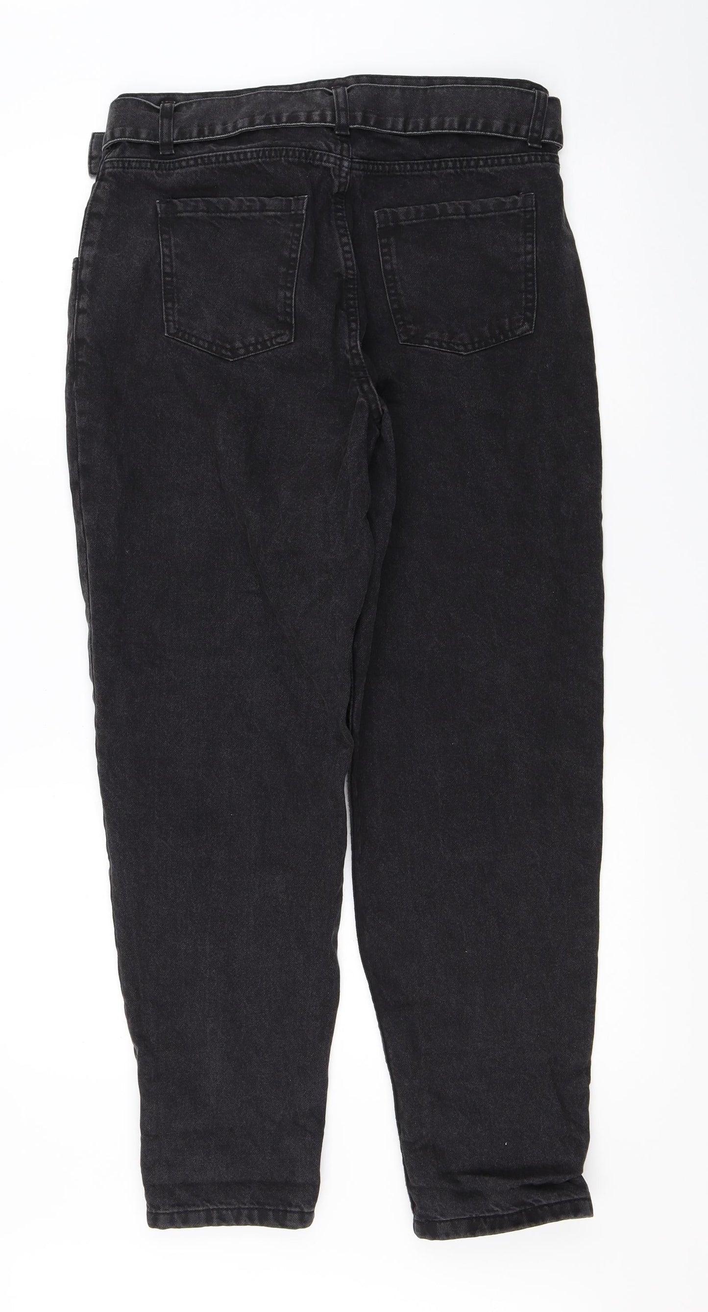 Womens UK Size 12 Denim Regular Fit Straight Black Jeans