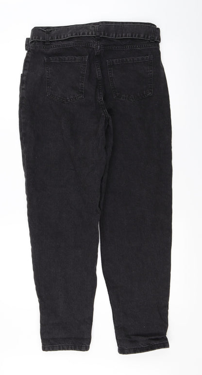 Womens UK Size 12 Denim Regular Fit Straight Black Jeans