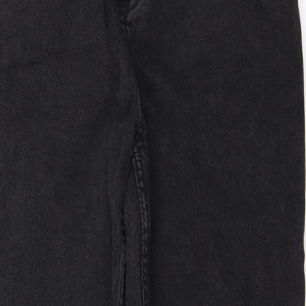 Womens UK Size 12 Denim Regular Fit Straight Black Jeans