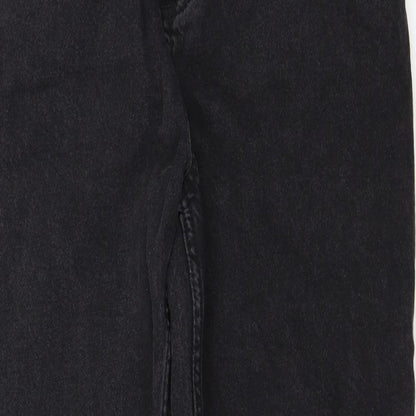Womens UK Size 12 Denim Regular Fit Straight Black Jeans