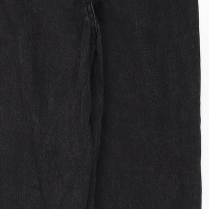 Womens UK Size 12 Denim Regular Fit Straight Black Jeans