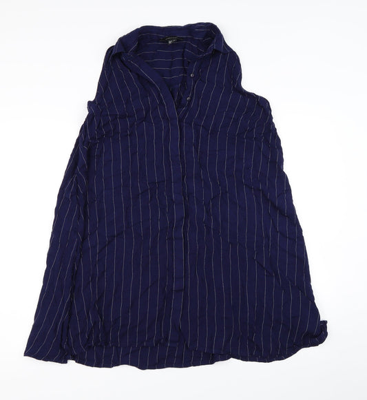 Atmosphere Womens Blue Houndstooth  Shirt Dress  Size 10