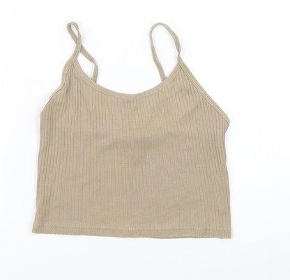 Womens UK Size 6 Topshop Brown Basic Tank