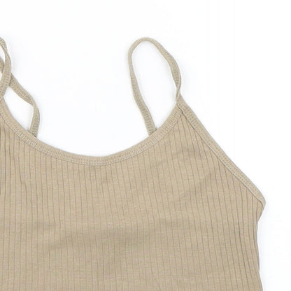 Womens UK Size 6 Topshop Brown Basic Tank
