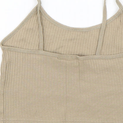 Womens UK Size 6 Topshop Brown Basic Tank