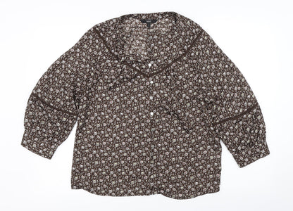 Womens UK Size 6 NEXT Brown Basic Blouse