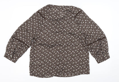 Womens UK Size 6 NEXT Brown Basic Blouse
