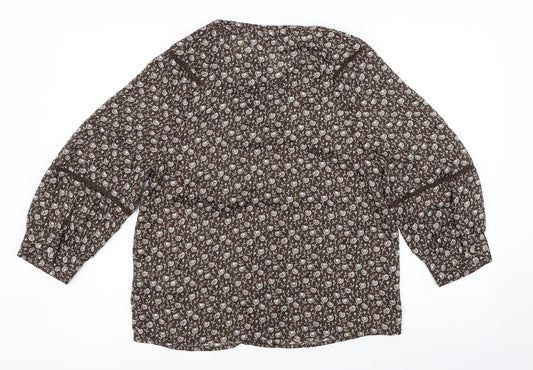 Womens UK Size 6 NEXT Brown Basic Blouse