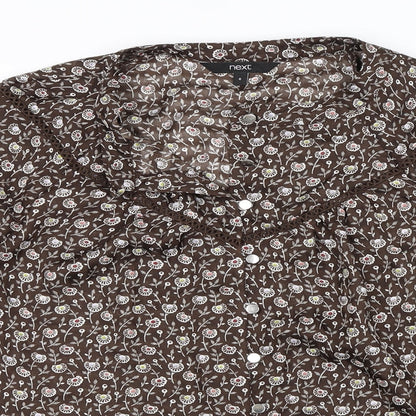 Womens UK Size 6 NEXT Brown Basic Blouse