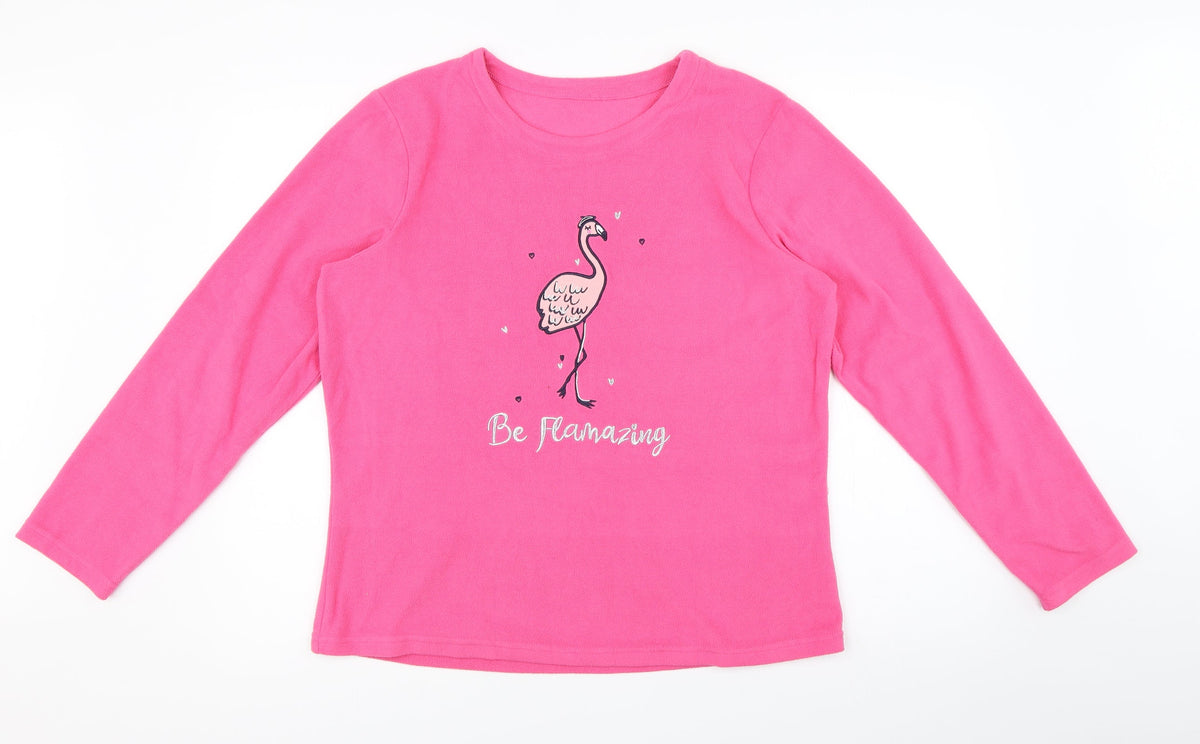 Front view of George women’s pink solid top pyjama top, size UK 14