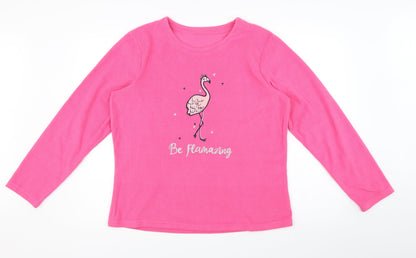 Front view of George women’s pink solid top pyjama top, size UK 14