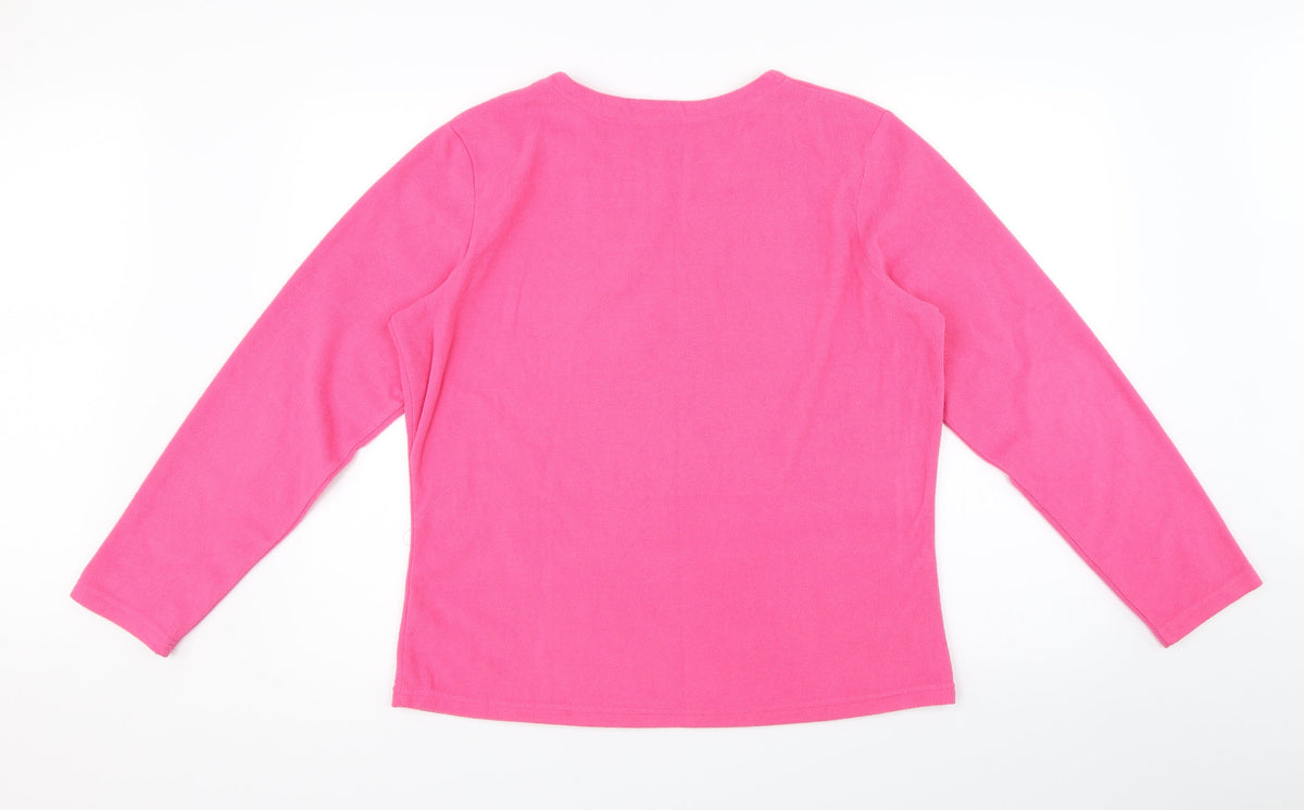 Back view of George women’s pink solid top pyjama top, size UK 14