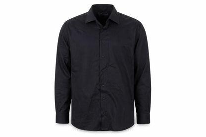 Mens UK Size 14 Bosweel Black  Button-Up Long Sleeve Casual Shirt