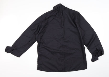 Mens UK Size 14 Bosweel Black  Button-Up Long Sleeve Casual Shirt