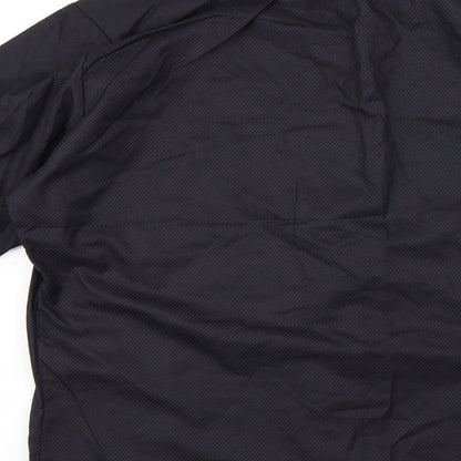 Mens UK Size 14 Bosweel Black  Button-Up Long Sleeve Casual Shirt