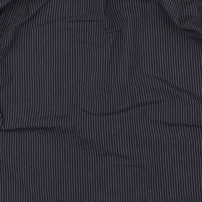 Mens UK Size 16 Cedar Wood State Black  Button-Up Long Sleeve Casual Shirt