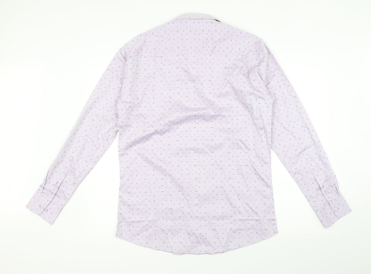 Back view of 7sq men’s purple button-up, size XL