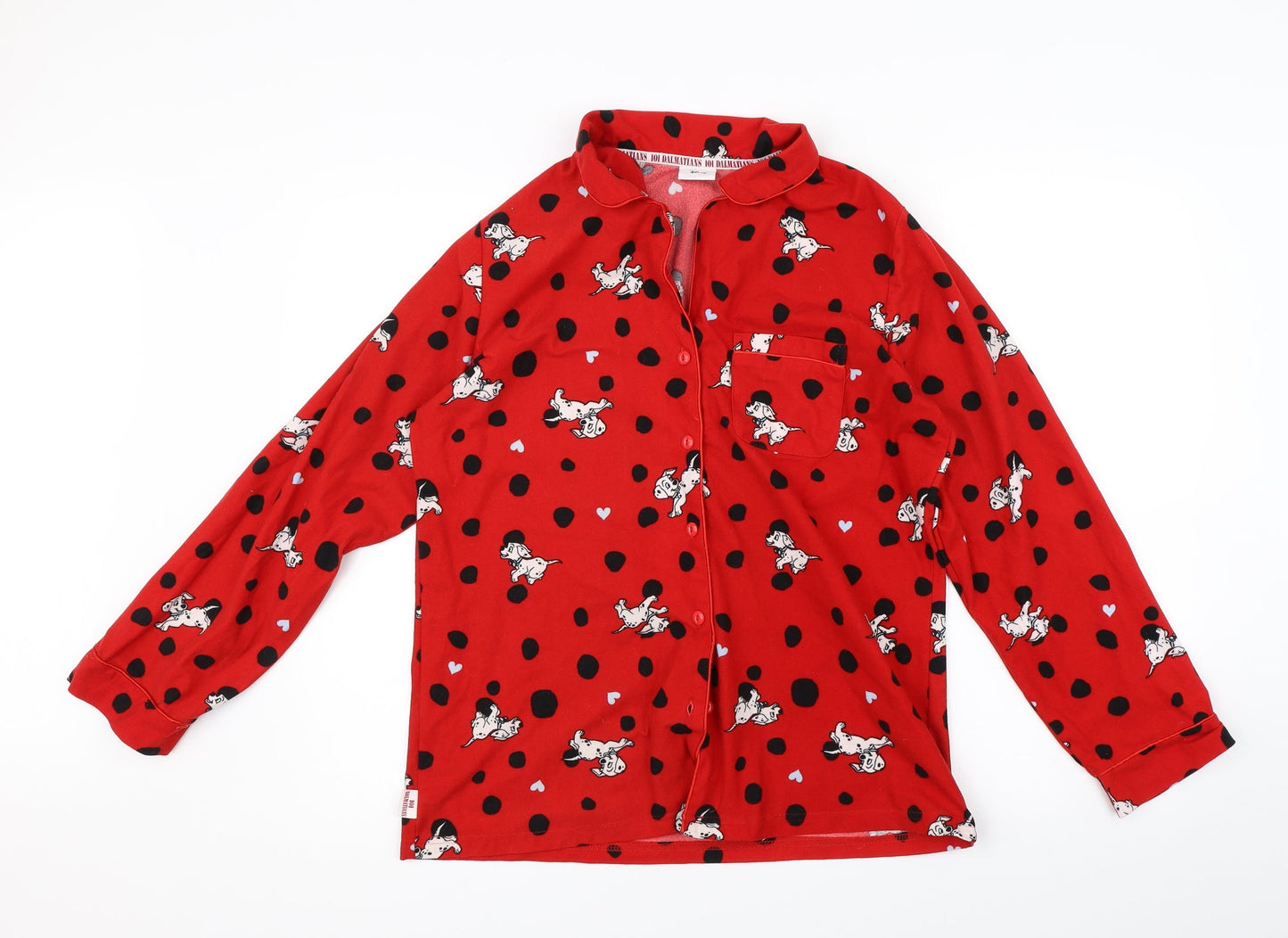 TU Womens Red Polka Dot  Top Pyjama Top Size 12  - disney, 101 dalmations