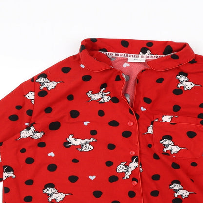 TU Womens Red Polka Dot  Top Pyjama Top Size 12  - disney, 101 dalmations