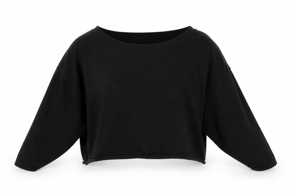 Front view of Atmosphere women’s black pullover sweatshirt, size UK 12