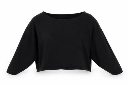 Front view of Atmosphere women’s black pullover sweatshirt, size UK 12