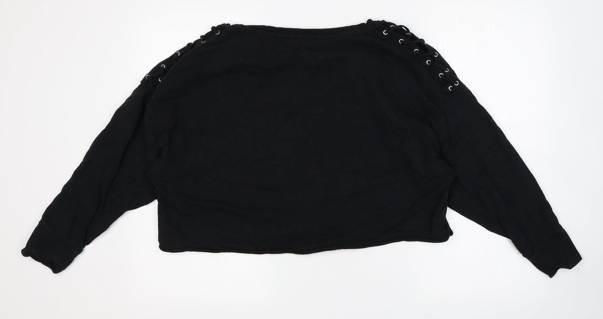Back view of Atmosphere women’s black pullover sweatshirt, size UK 12