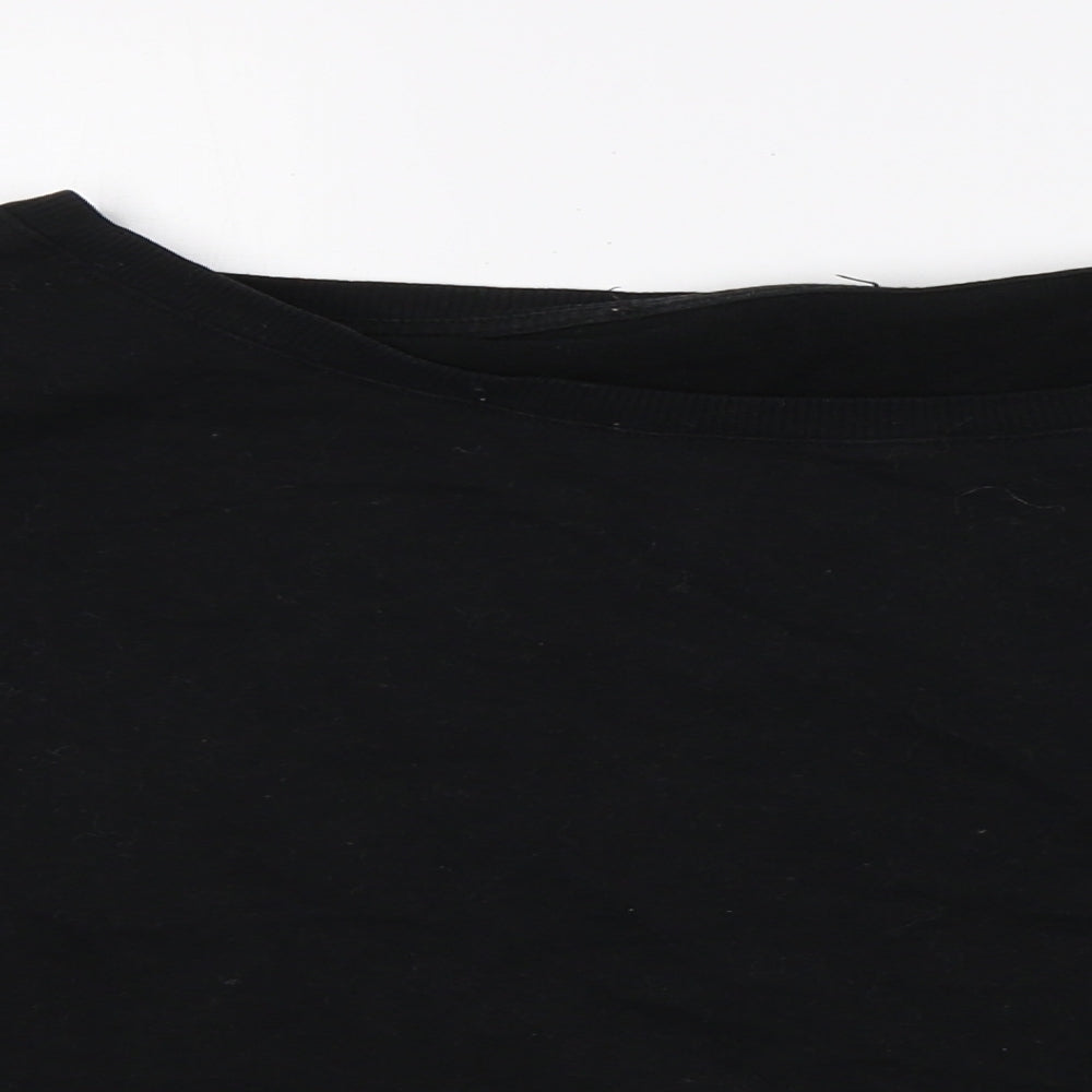 Close-up detail of Atmosphere women’s black pullover sweatshirt, size UK 12