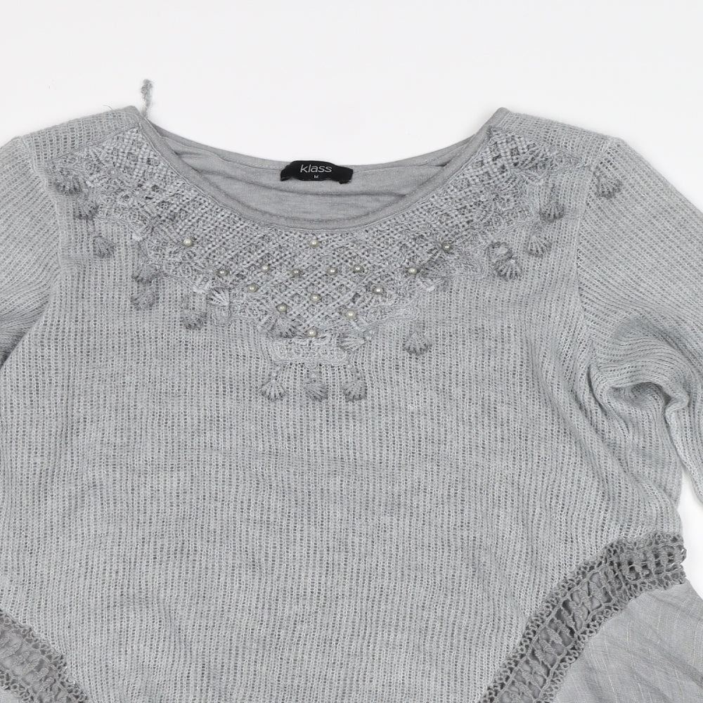 Klass Womens Grey   Pullover Jumper Size M
