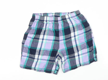 TU Boys Purple Plaid  Sweat Shorts Size 5 Years