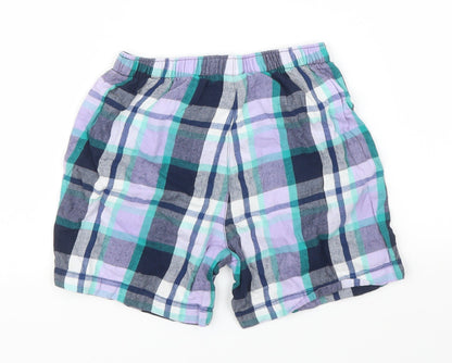 TU Boys Purple Plaid  Sweat Shorts Size 5 Years