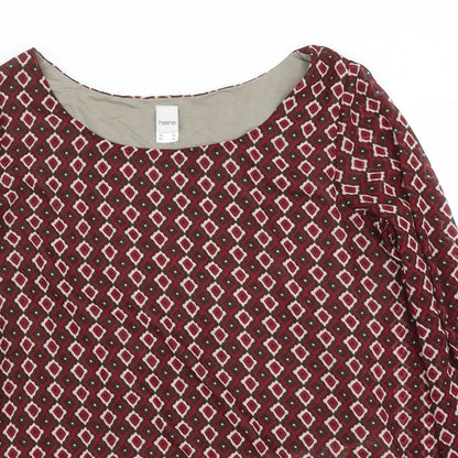 HEINE Womens Purple Argyle/Diamond  Basic Blouse Size 16