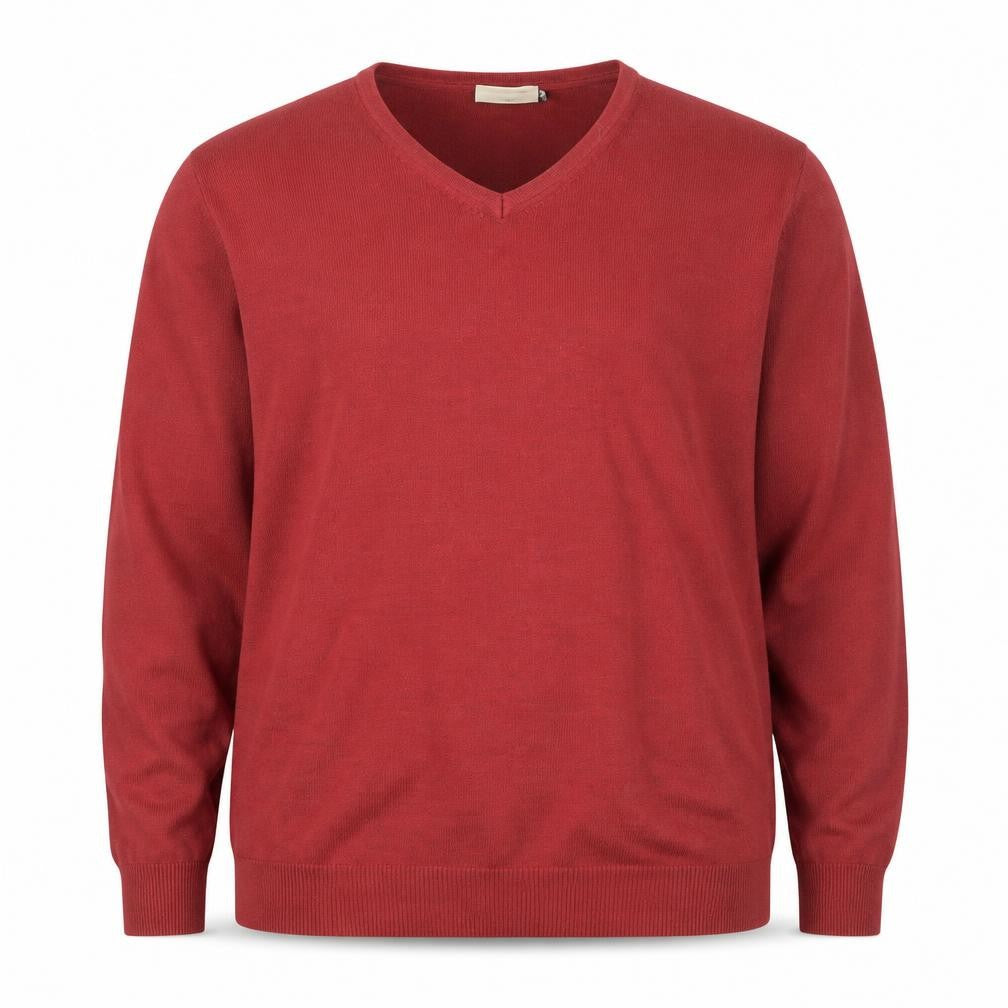 Front view of Nobel League men’s red jumper, size 2XL