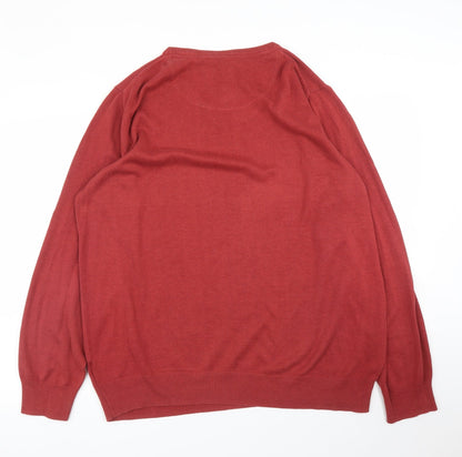 Back view of Nobel League men’s red jumper, size 2XL