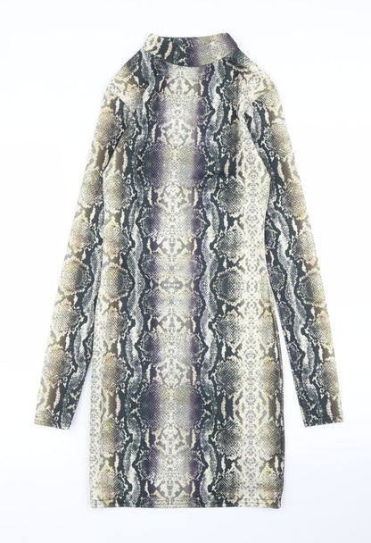 Quiz Womens Green Animal Print  Sheath  Size 6  - Snake print