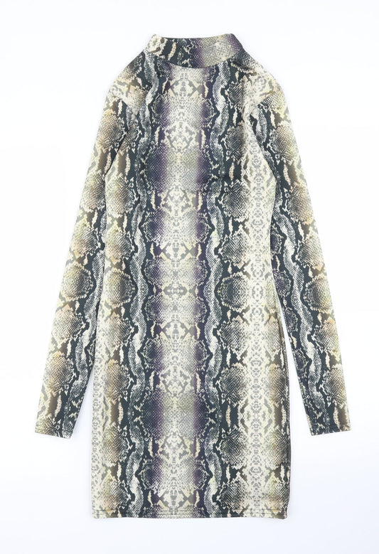 Quiz Womens Green Animal Print  Sheath  Size 6  - Snake print