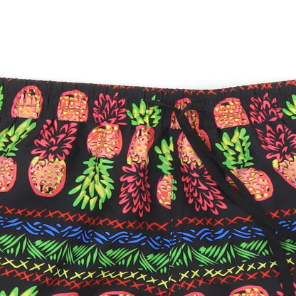 Primark Womens Black Geometric  Cut-Off Shorts Size 6