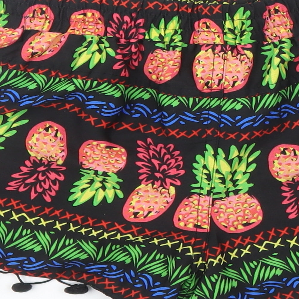 Primark Womens Black Geometric  Cut-Off Shorts Size 6