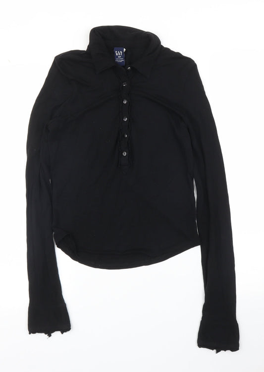 Womens UK Size XS Gap Black Basic T-Shirt
