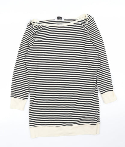 Select Womens White Striped  Tunic Jumper Size 12