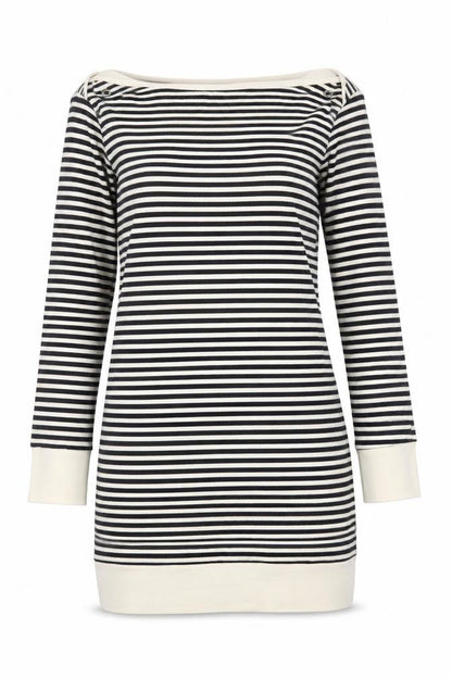 Select Womens White Striped  Tunic Jumper Size 12