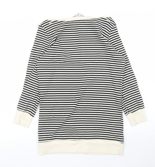 Select Womens White Striped  Tunic Jumper Size 12