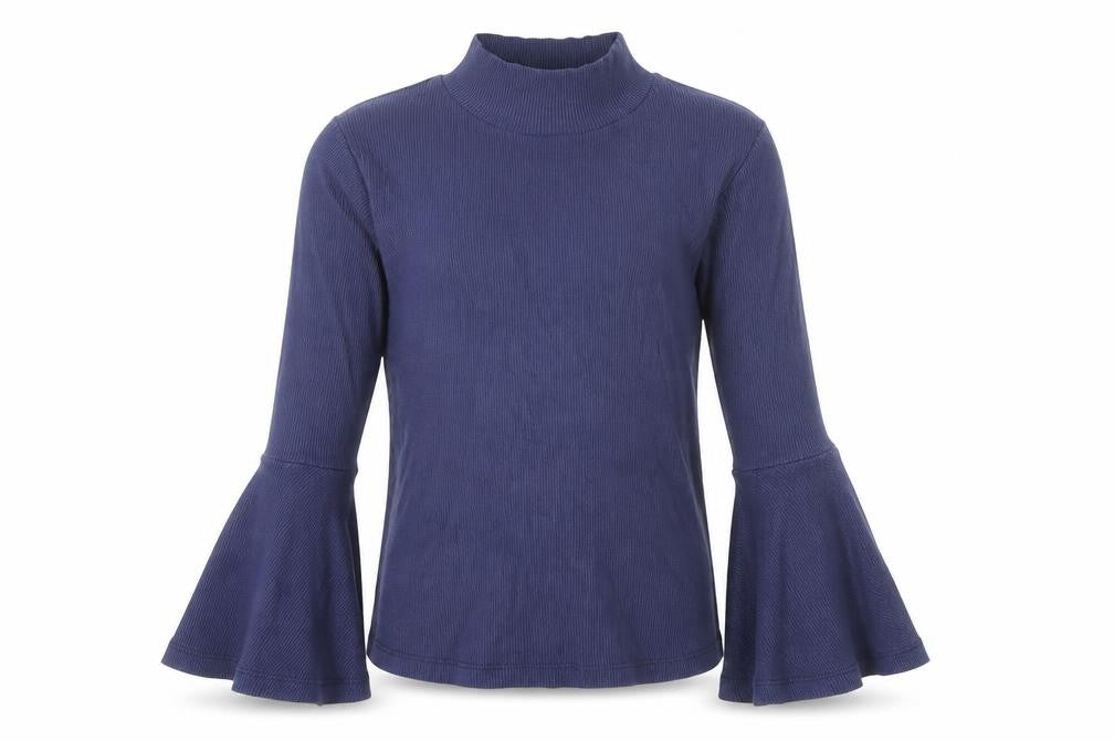 Front view of Marks & Spencer girls’ blue basic blouse, size 9, years