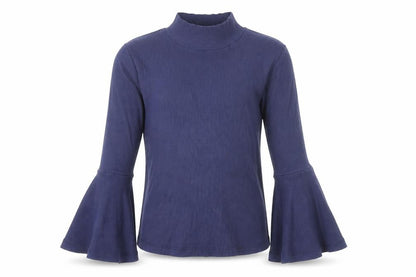 Front view of Marks & Spencer girls’ blue basic blouse, size 9, years