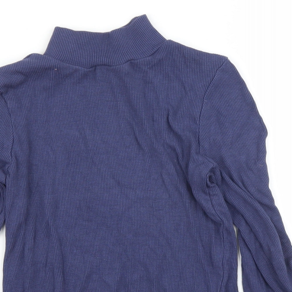 M&S Girls Blue   Basic Blouse Size 9 Years