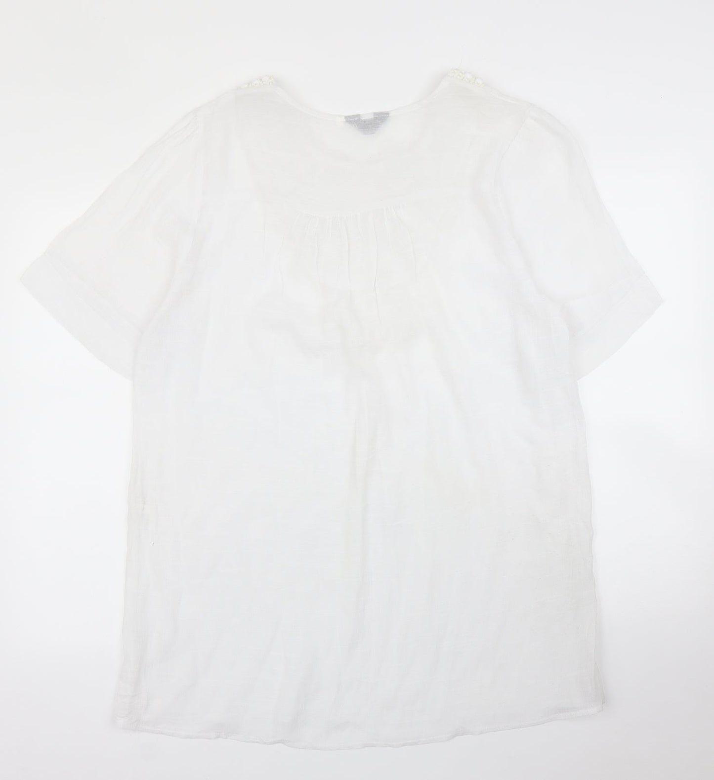 Jin Se Niao Womens White   Tunic Blouse Size XL