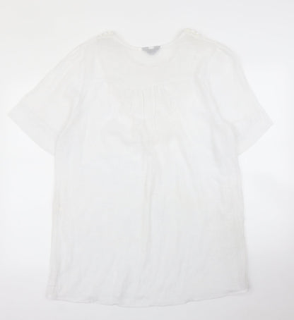 Jin Se Niao Womens White   Tunic Blouse Size XL
